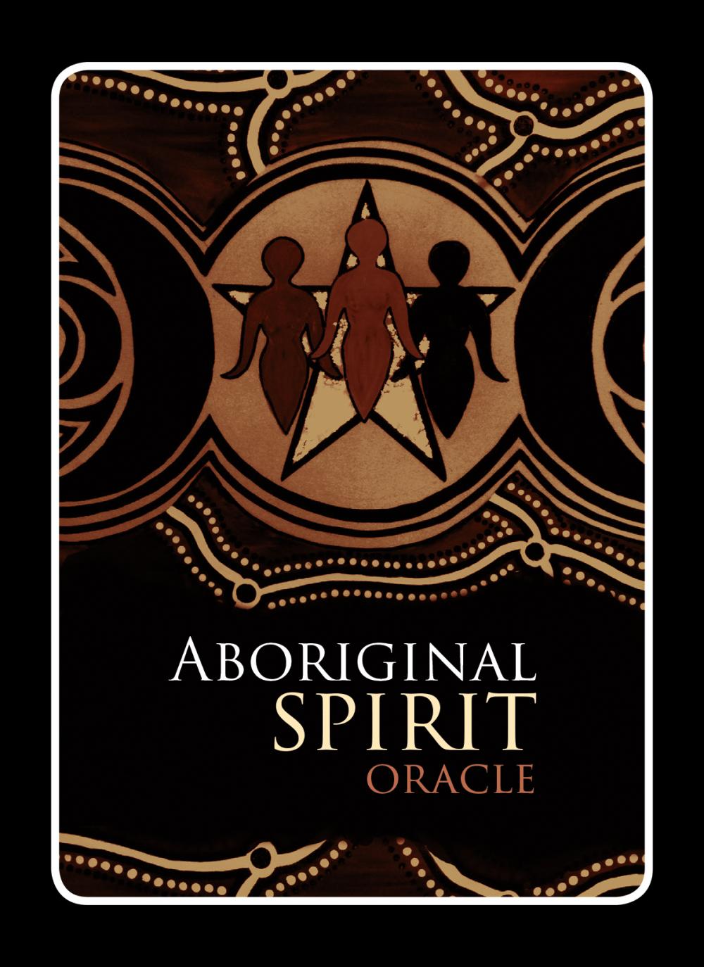 Aboriginal Spirit Oracle box with two spirit figures and boomerang motifs — Eternal Spirit