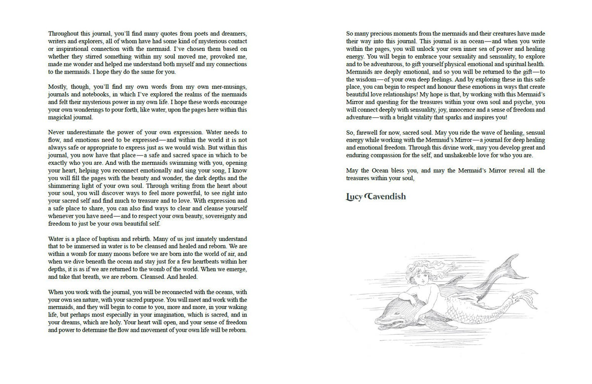 Mermaid's Mirror Journal displaying the journal's beautiful page design — Eternal Spirit