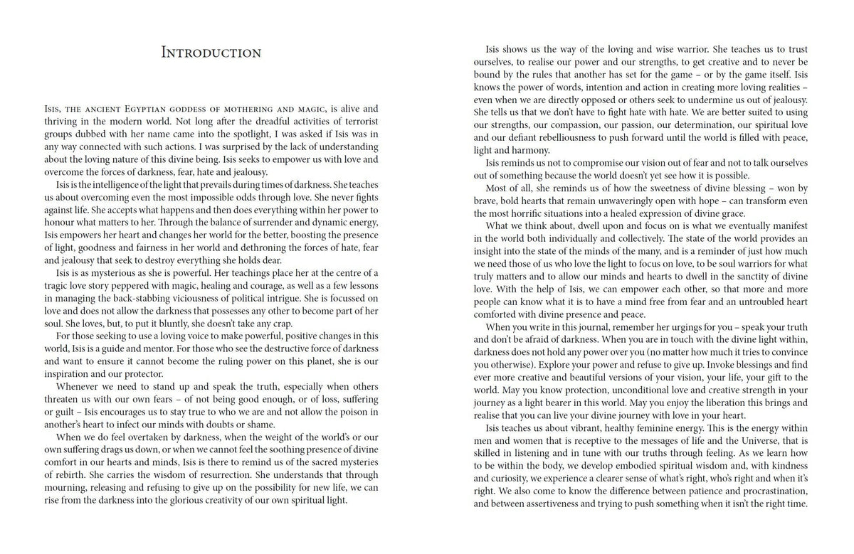 Goddess Isis Journal highlighting the journal's creative page layouts — Eternal Spirit