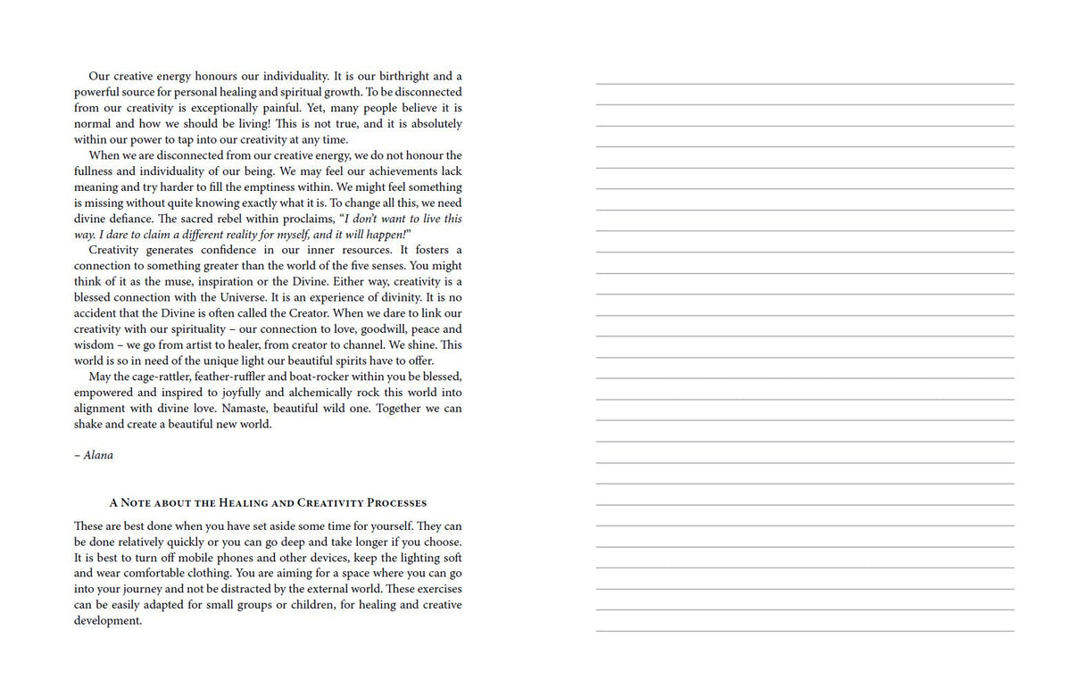 Sacred Rebels Journal highlighting the journal's creative page layouts — Eternal Spirit