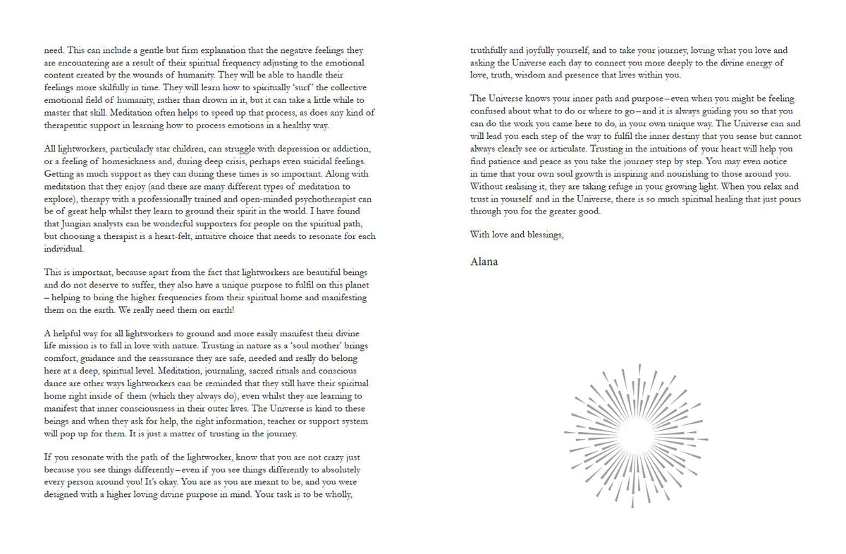 Lightworker Journal revealing the journal's guided writing prompts — Eternal Spirit