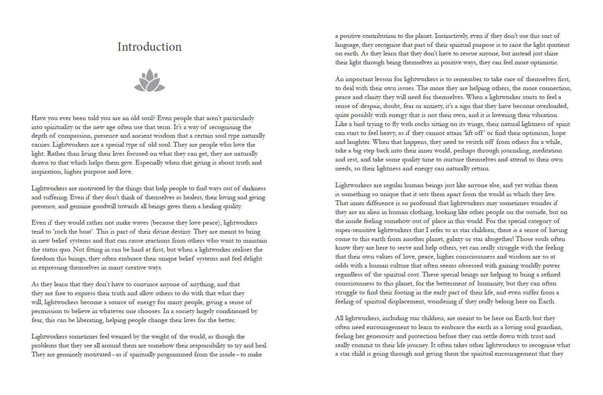 Lightworker Journal displaying the journal's beautiful page design — Eternal Spirit
