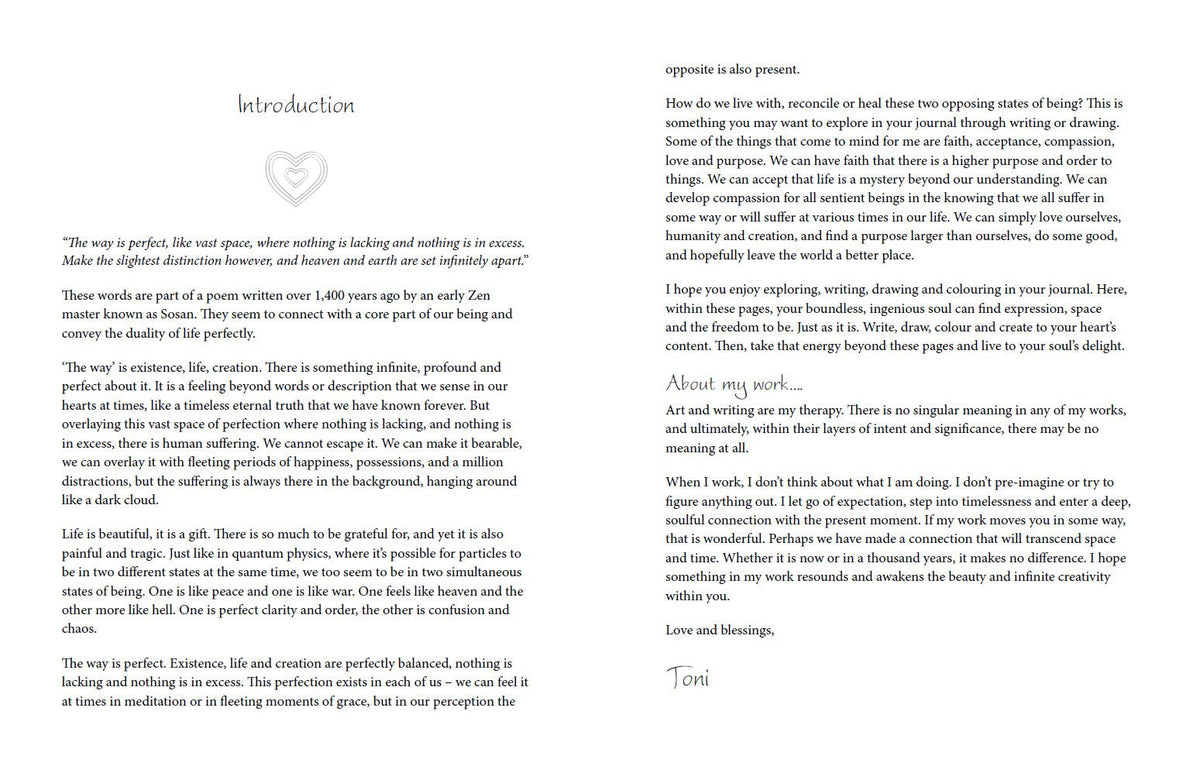 Time for the Soul Journal showcasing the journal's inspirational illustrations — Eternal Spirit