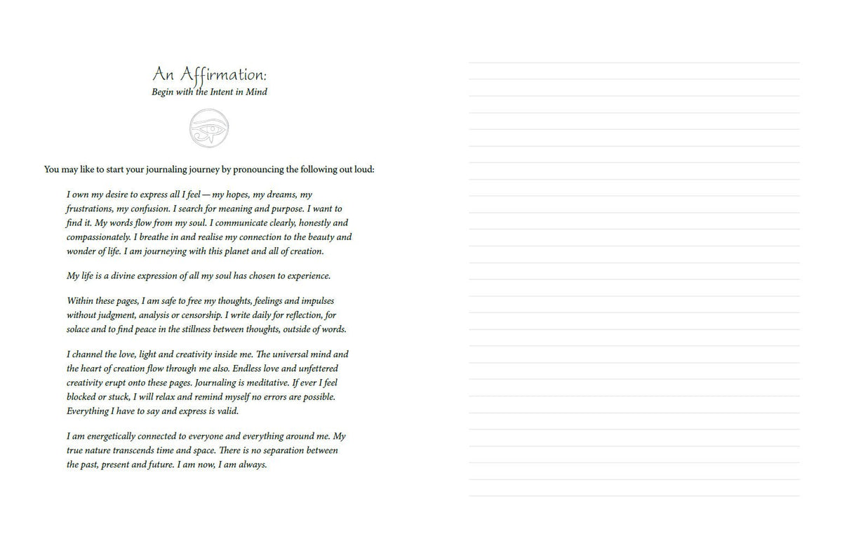 Loving Kindness Journal capturing the journal's artistic page details — Eternal Spirit
