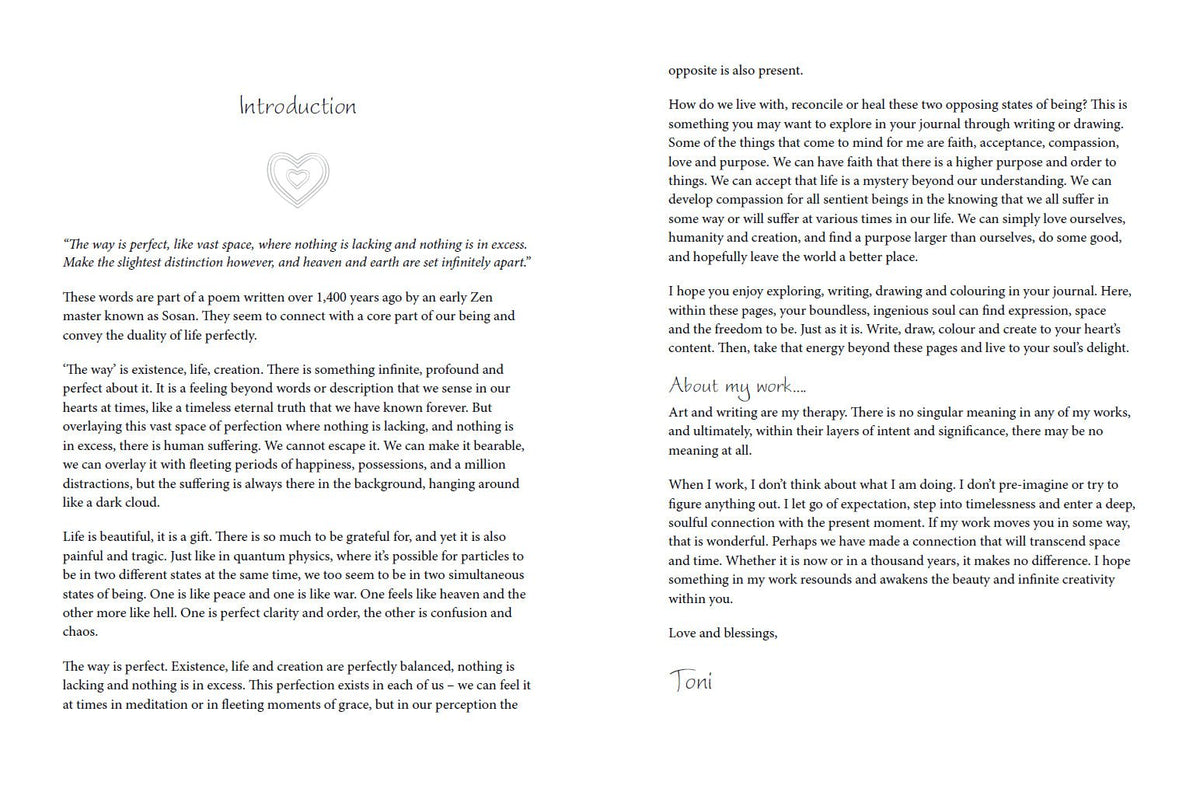Loving Kindness Journal offering a glimpse of the journal's inner pages — Eternal Spirit