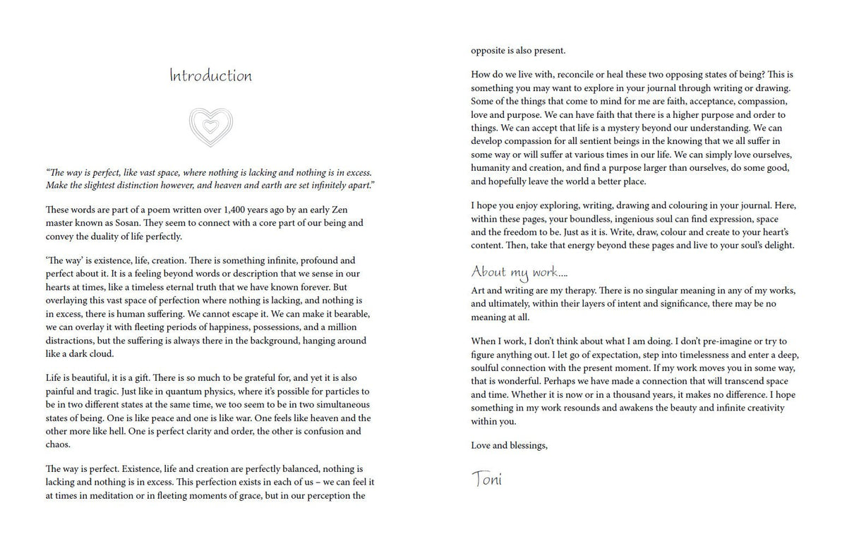 Inner Reflections Journal offering a glimpse of the journal's inner pages — Eternal Spirit