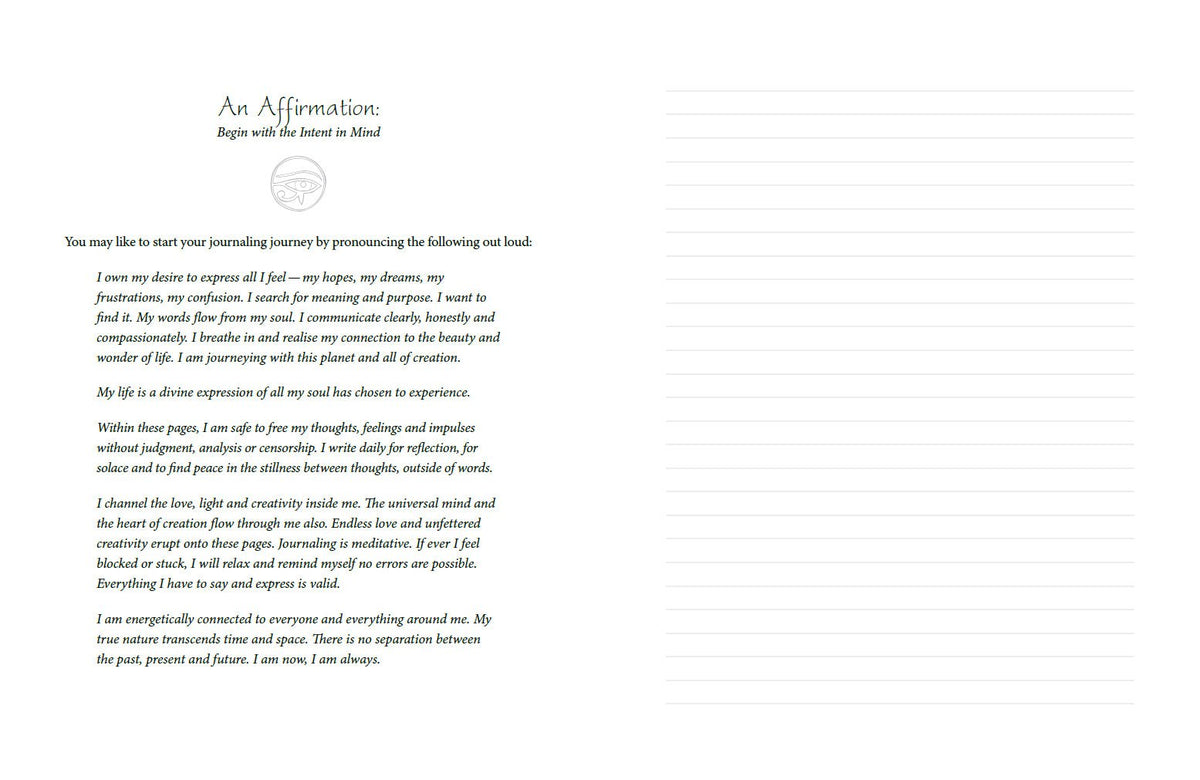 Divine Mystery Journal presenting the journal's reflective writing spaces — Eternal Spirit