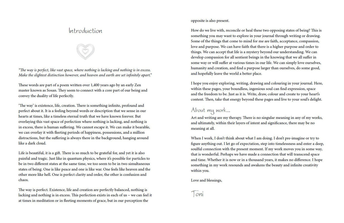 Divine Mystery Journal highlighting the journal's creative page layouts — Eternal Spirit