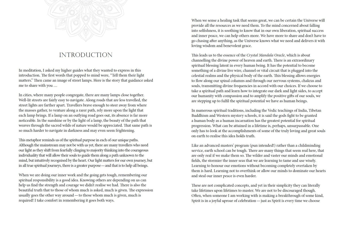 Crystal Mandala Journal showing the journal's interior pages and artwork — Eternal Spirit