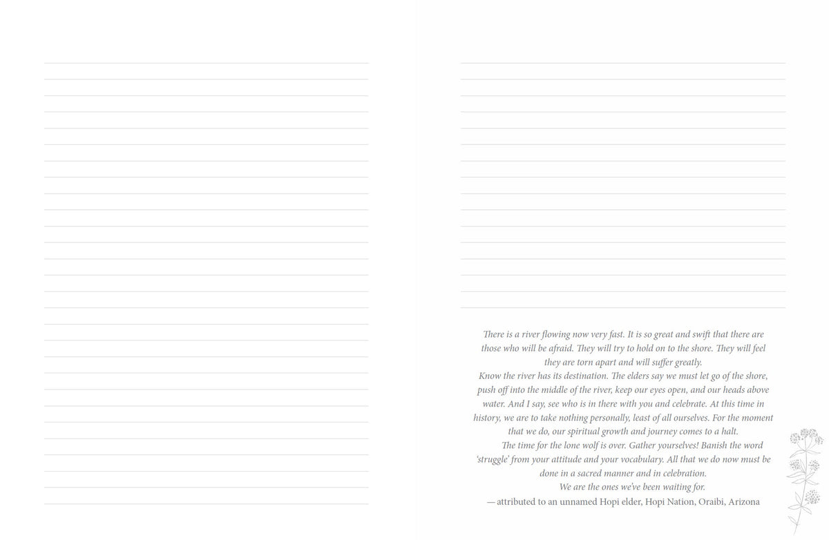 Earth Warriors Journal revealing the journal's guided writing prompts — Eternal Spirit