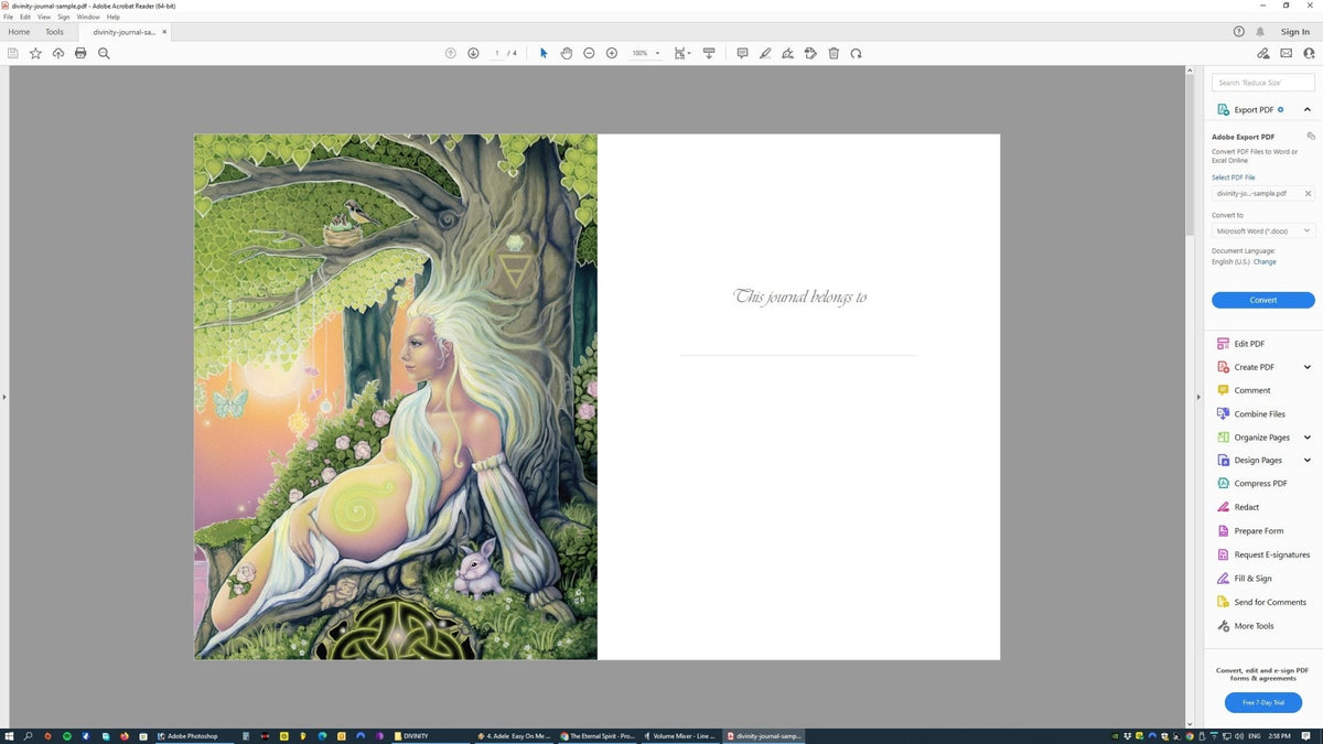 Sample page from Divinity Journal journal — Eternal Spirit