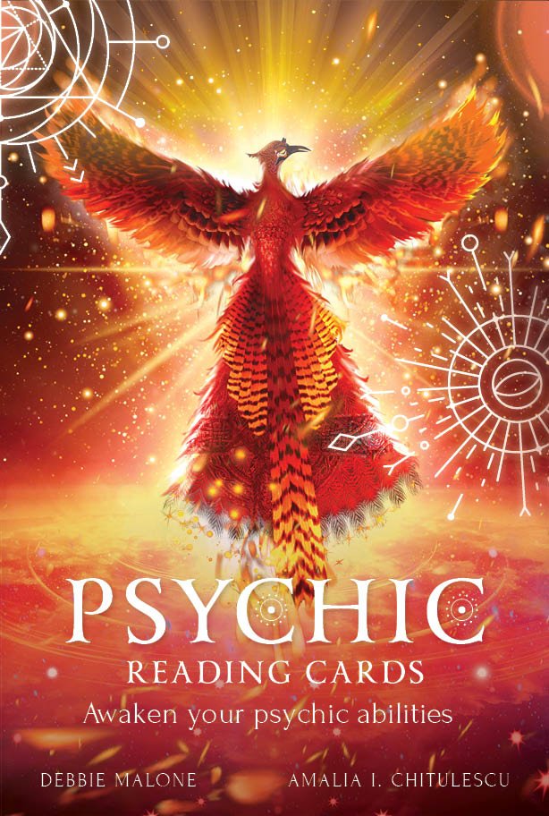 Psychic Reading Cards box with crimson phoenix and third eye art — Eternal Spirit