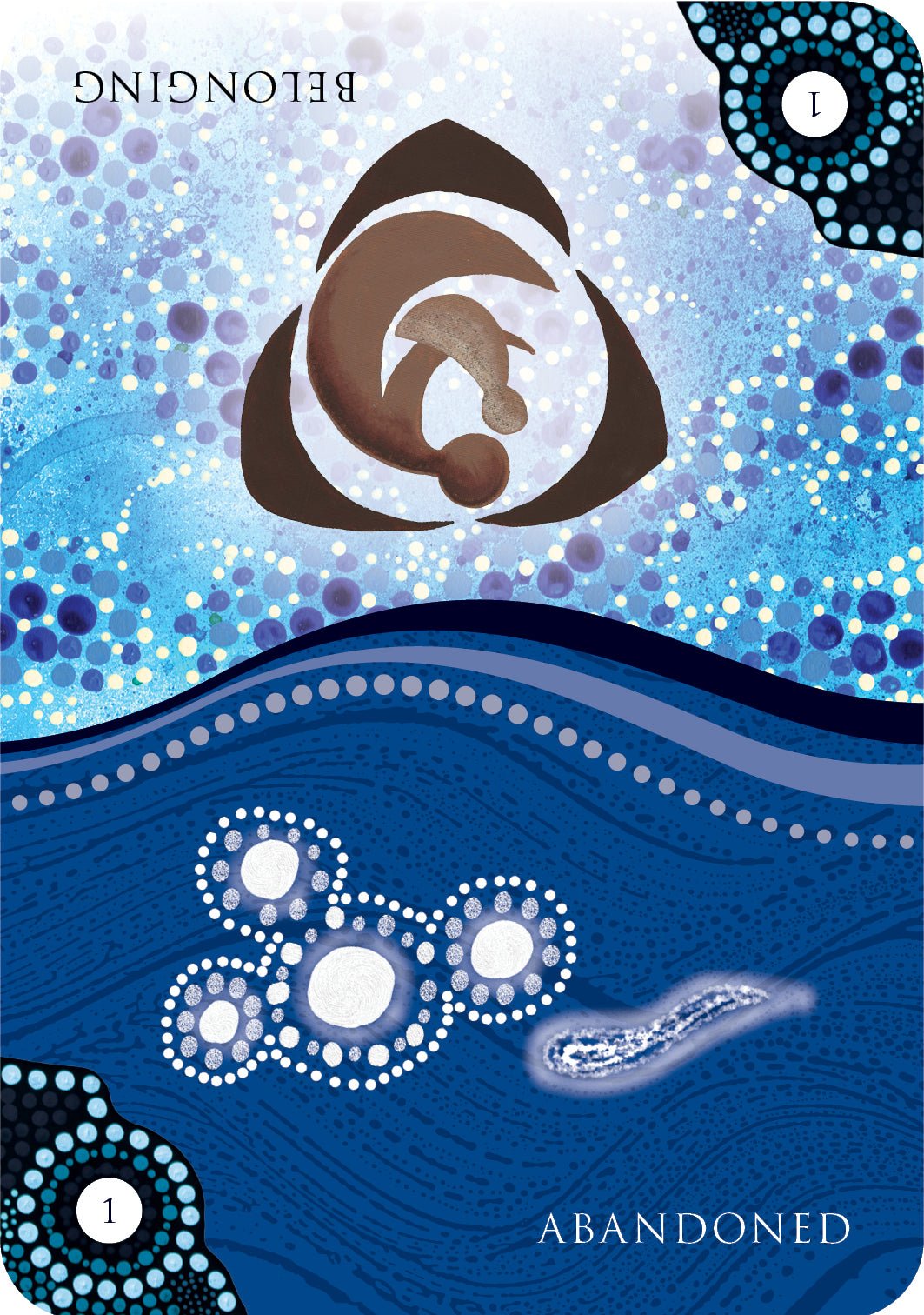 Aboriginal Ancestral Wisdom Oracle card highlighting the deck's symbolic art — Eternal Spirit