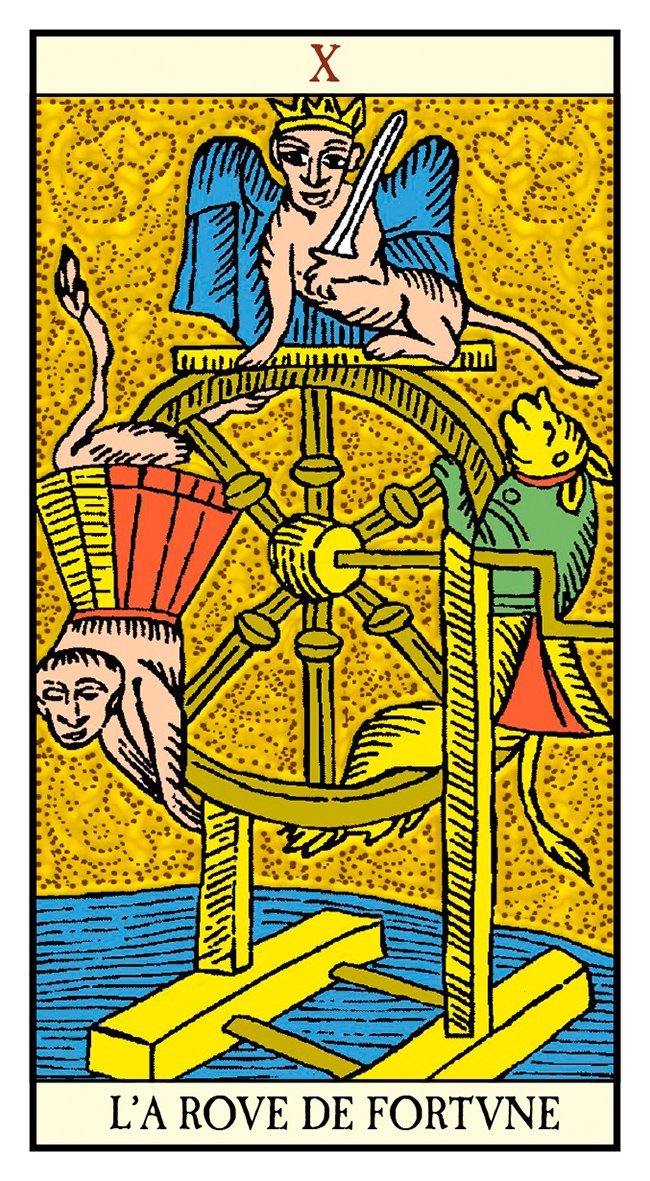 Sample card from the Golden Tarot of Marseille tarot deck — Eternal Spirit