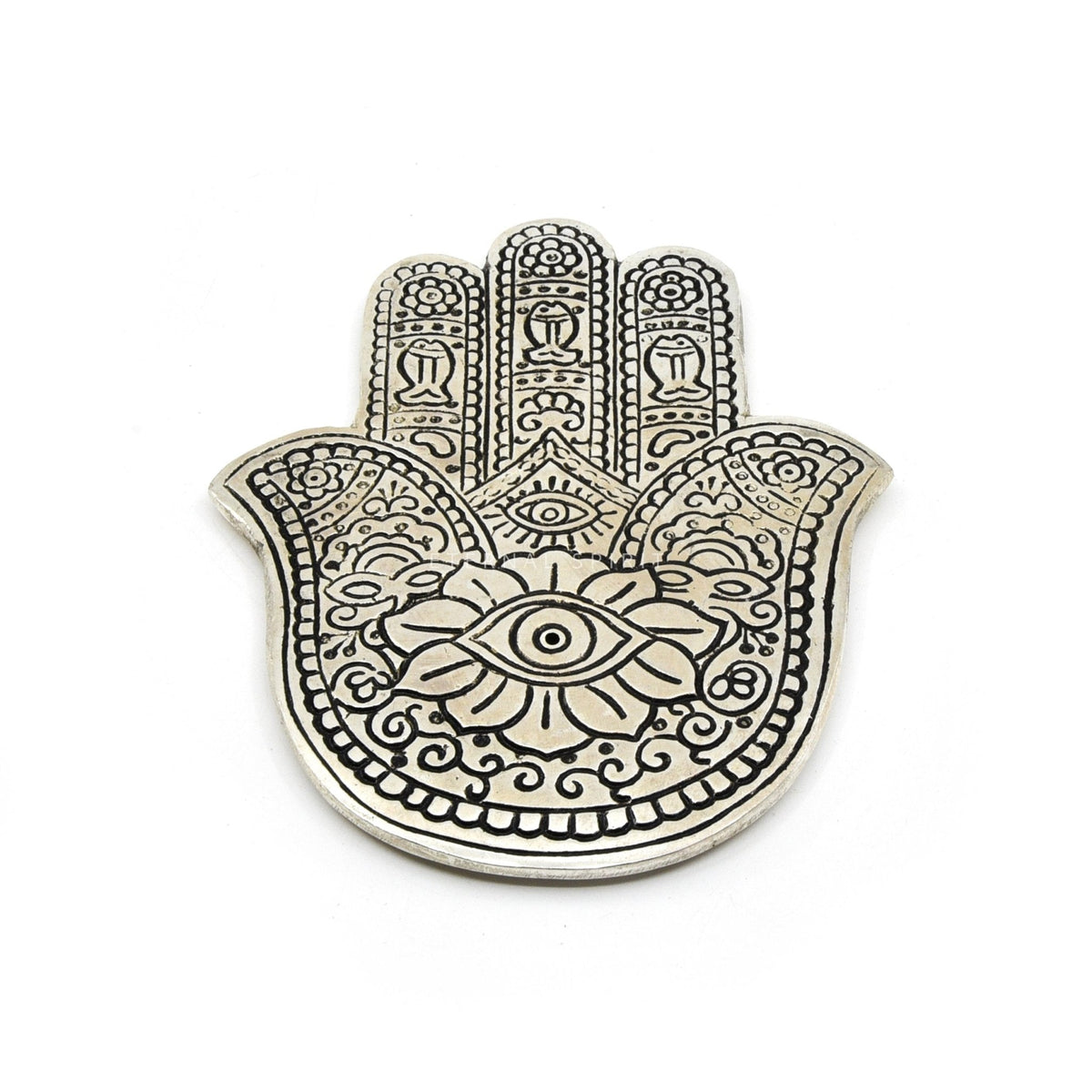 Black aluminium "Hamsa Hand" incense holder — Eternal Spirit