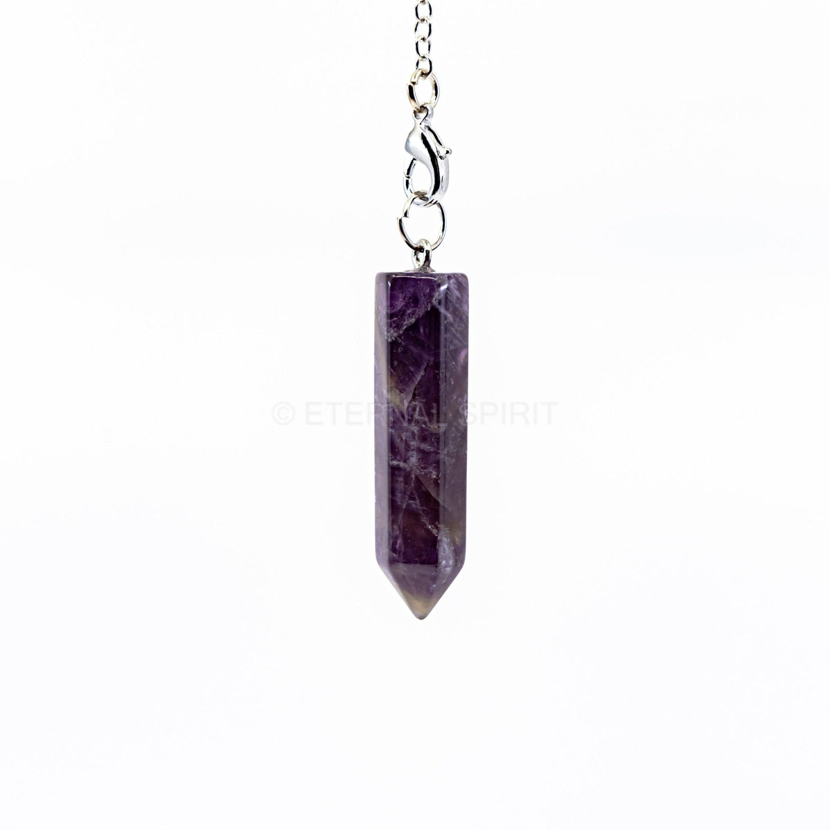 Violet Amethyst generator point pendulum on silver chain — Eternal Spirit
