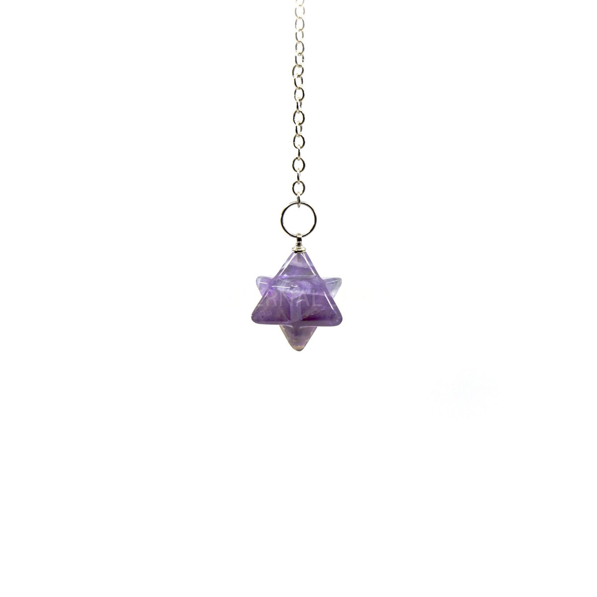 Violet Amethyst merkaba star pendulum on silver chain — Eternal Spirit