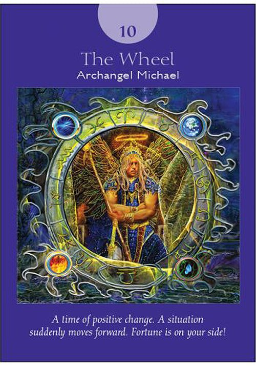 The Wheel card with Archangel Michael in ornate circular design, Angel Tarot — Eternal Spirit
