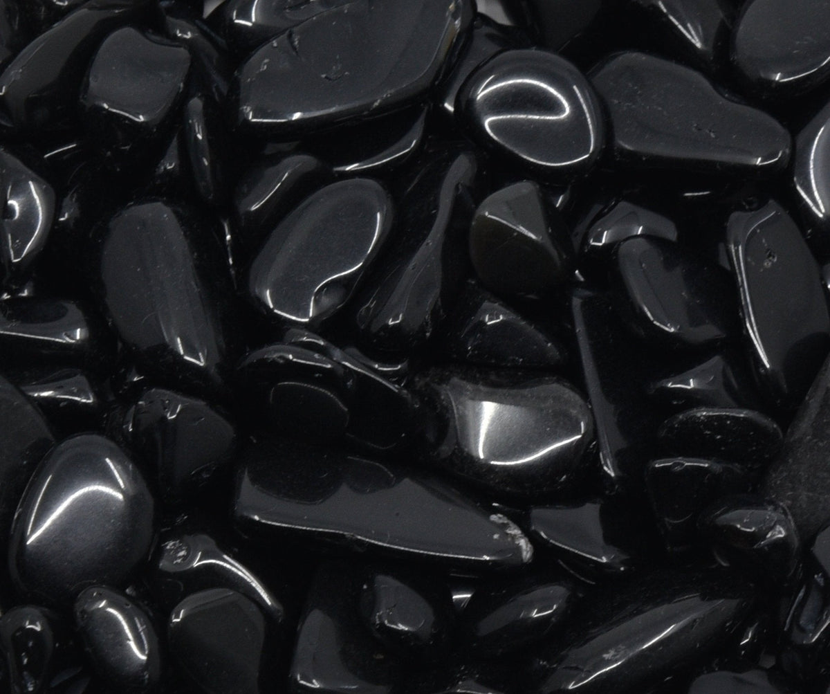 glossy black Obsidian chips for grids, crafts and sacred work — Eternal Spirit