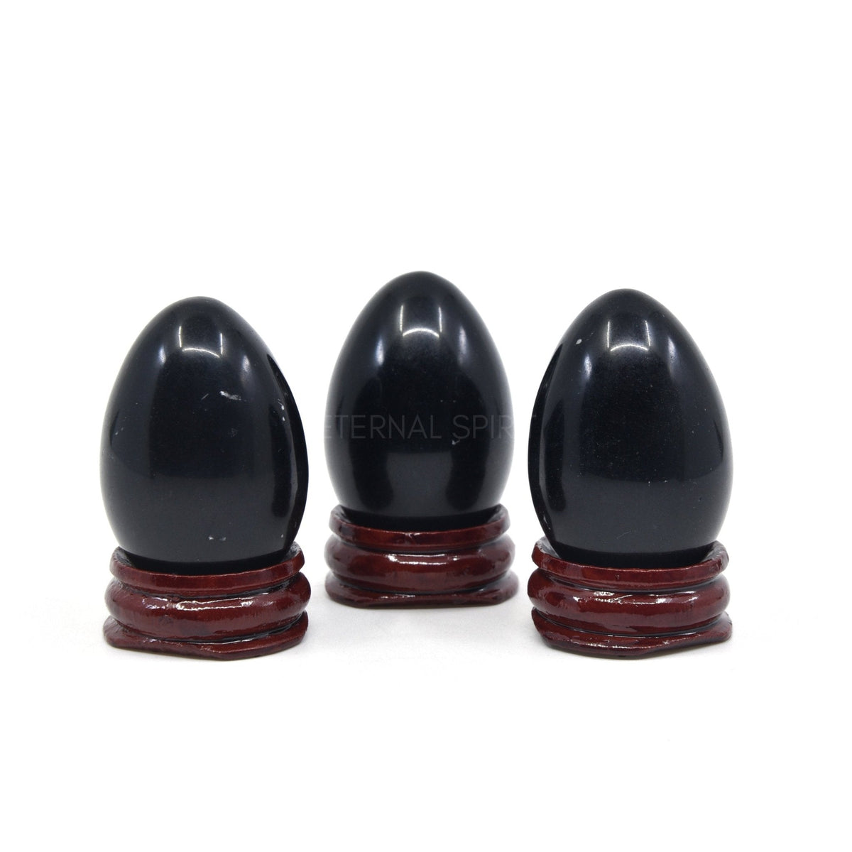 glossy black Obsidian 40mm crystal egg — Eternal Spirit