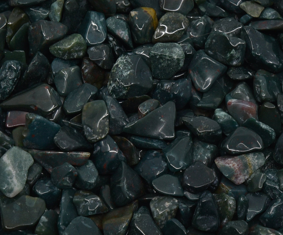 deep green Bloodstone chips for grids, crafts and sacred work — Eternal Spirit