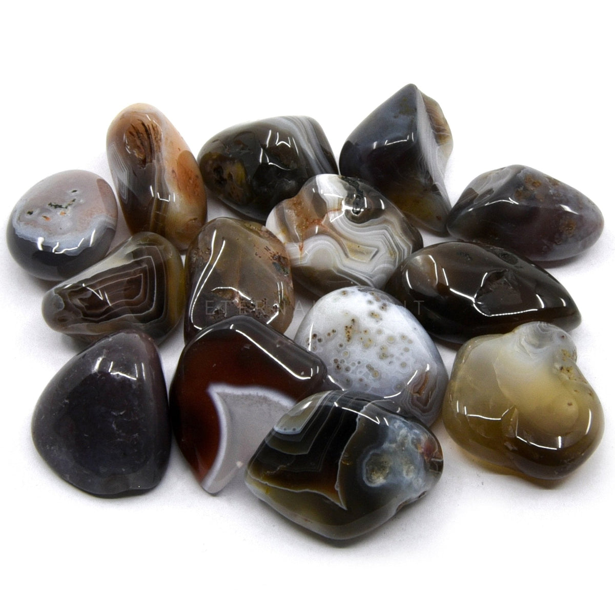 collection of polished Agate (Botswana) tumble stones — Eternal Spirit