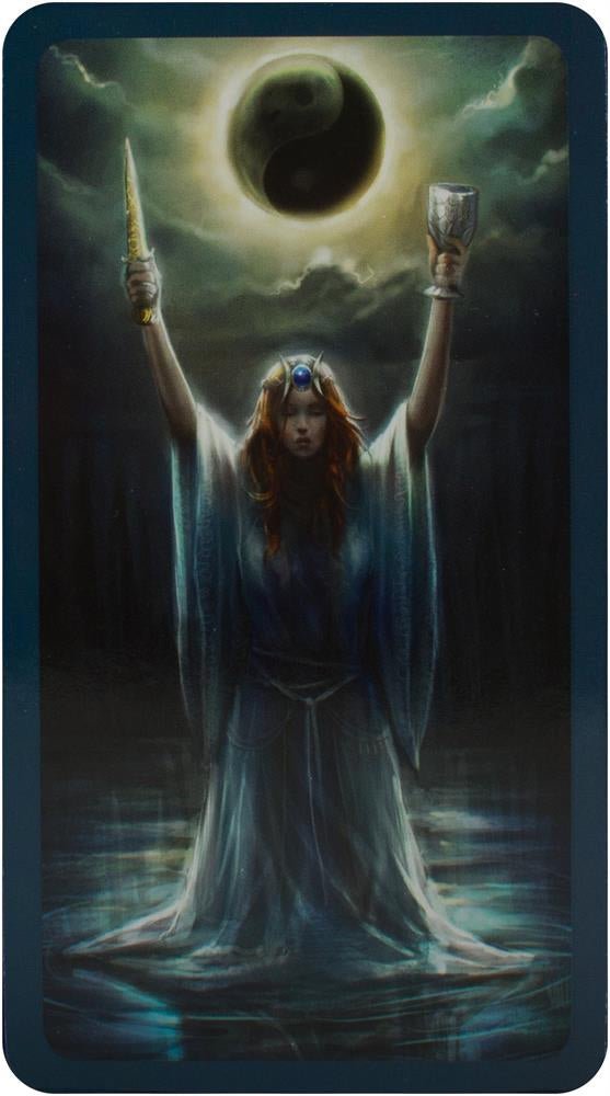 The Book of Shadows Tarot card presenting the deck's visionary illustrations — Eternal Spirit
