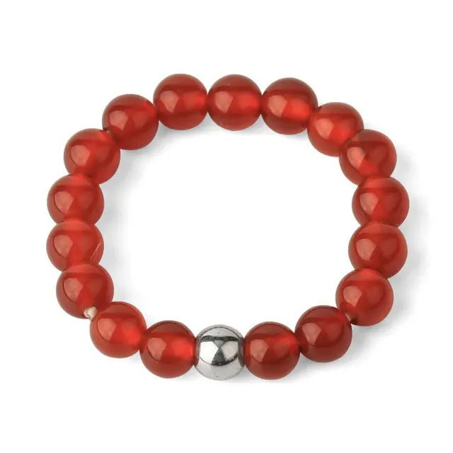 Carnelian finger bracelet showing polished stone beads — Eternal Spirit