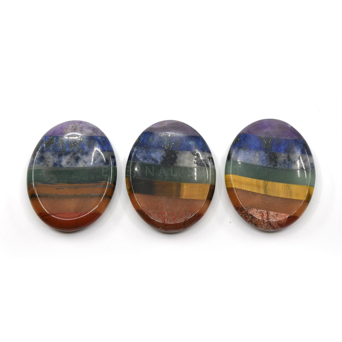 silvery metallic Hematite thumb worry stone — Eternal Spirit