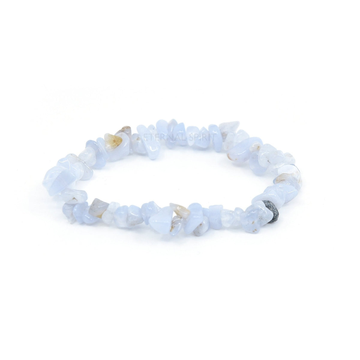 natural Agate (Blue Lace) crystal chip bracelet with raw stone texture — Eternal Spirit