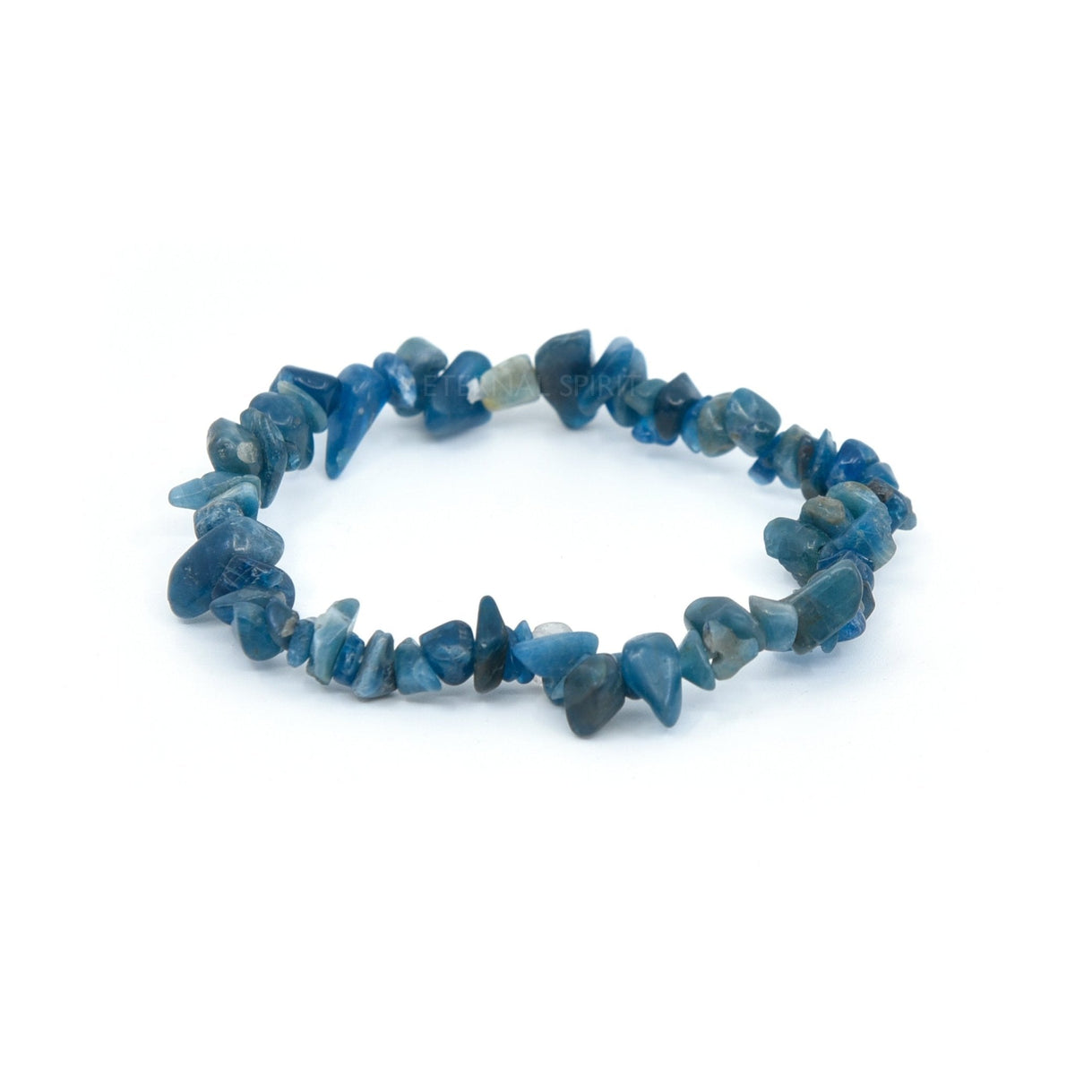 natural Apatite (Blue) crystal chip bracelet with raw stone texture — Eternal Spirit