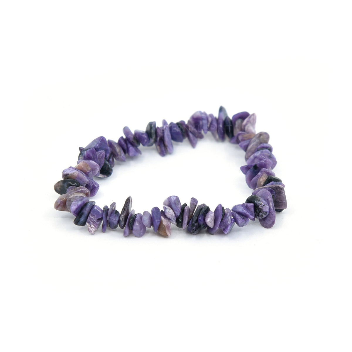natural Charoite crystal chip bracelet with raw stone texture — Eternal Spirit
