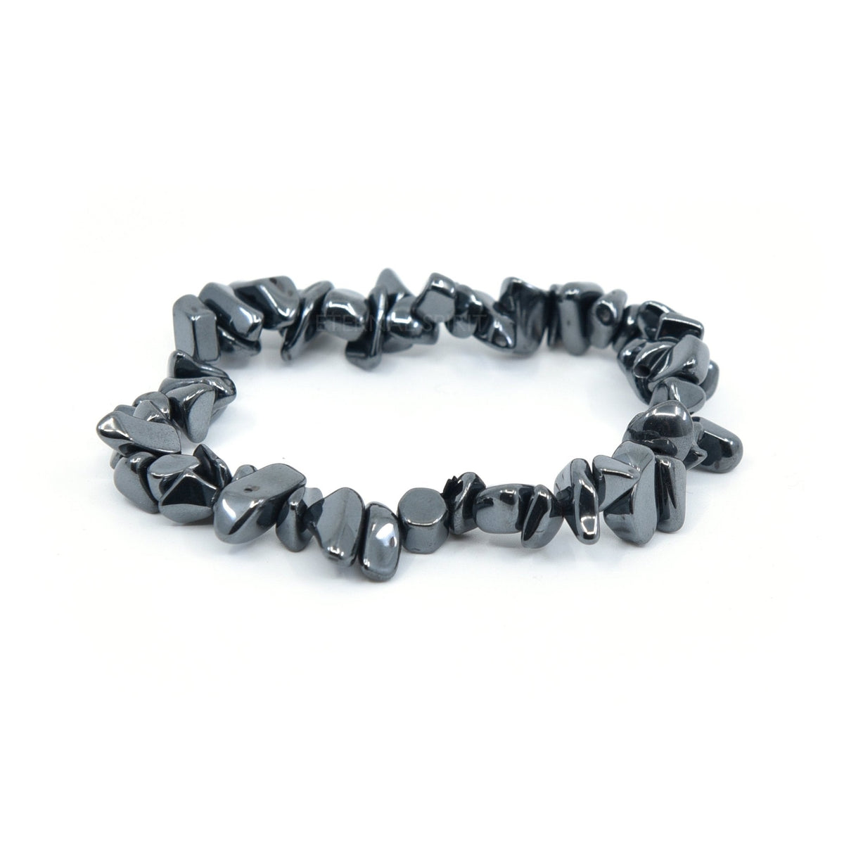 natural Hematite crystal chip bracelet with raw stone texture — Eternal Spirit