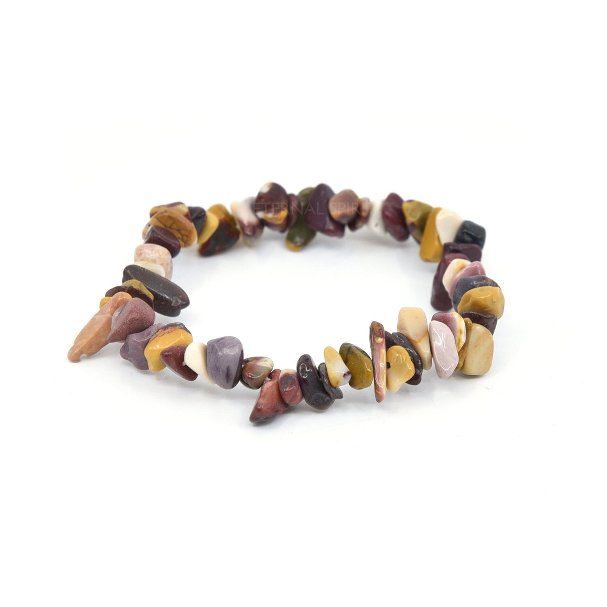 natural Mookaite crystal chip bracelet with raw stone texture — Eternal Spirit