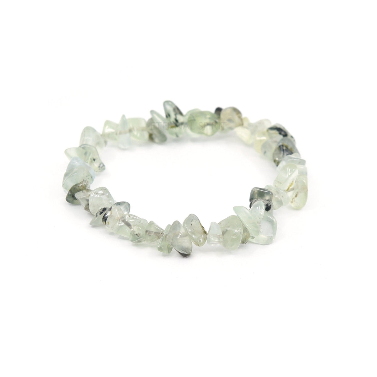 natural Prehnite crystal chip bracelet with raw stone texture — Eternal Spirit