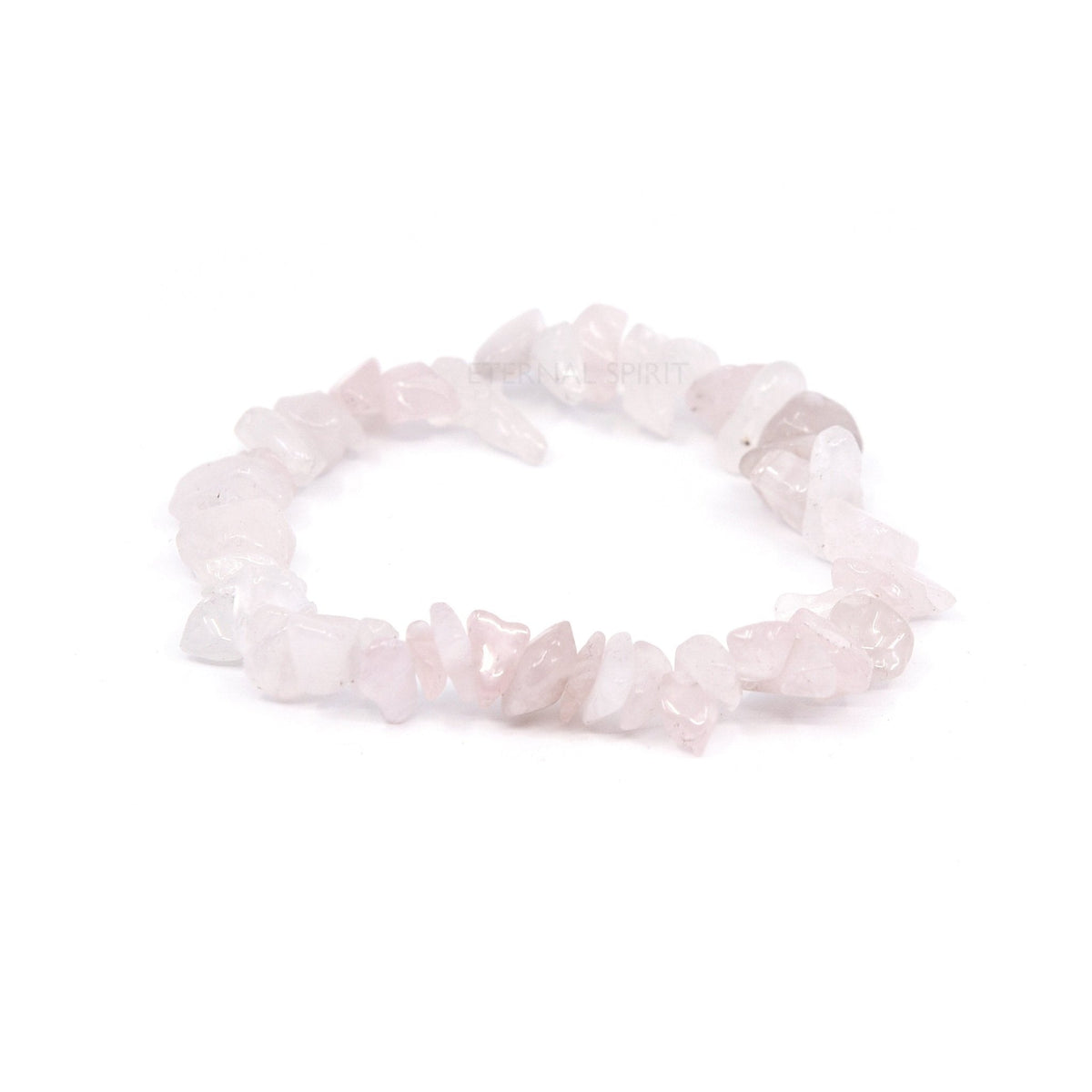 natural Quartz (Rose) crystal chip bracelet with raw stone texture — Eternal Spirit