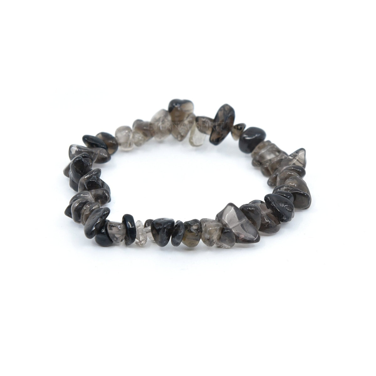 natural Quartz (Smokey) crystal chip bracelet with raw stone texture — Eternal Spirit