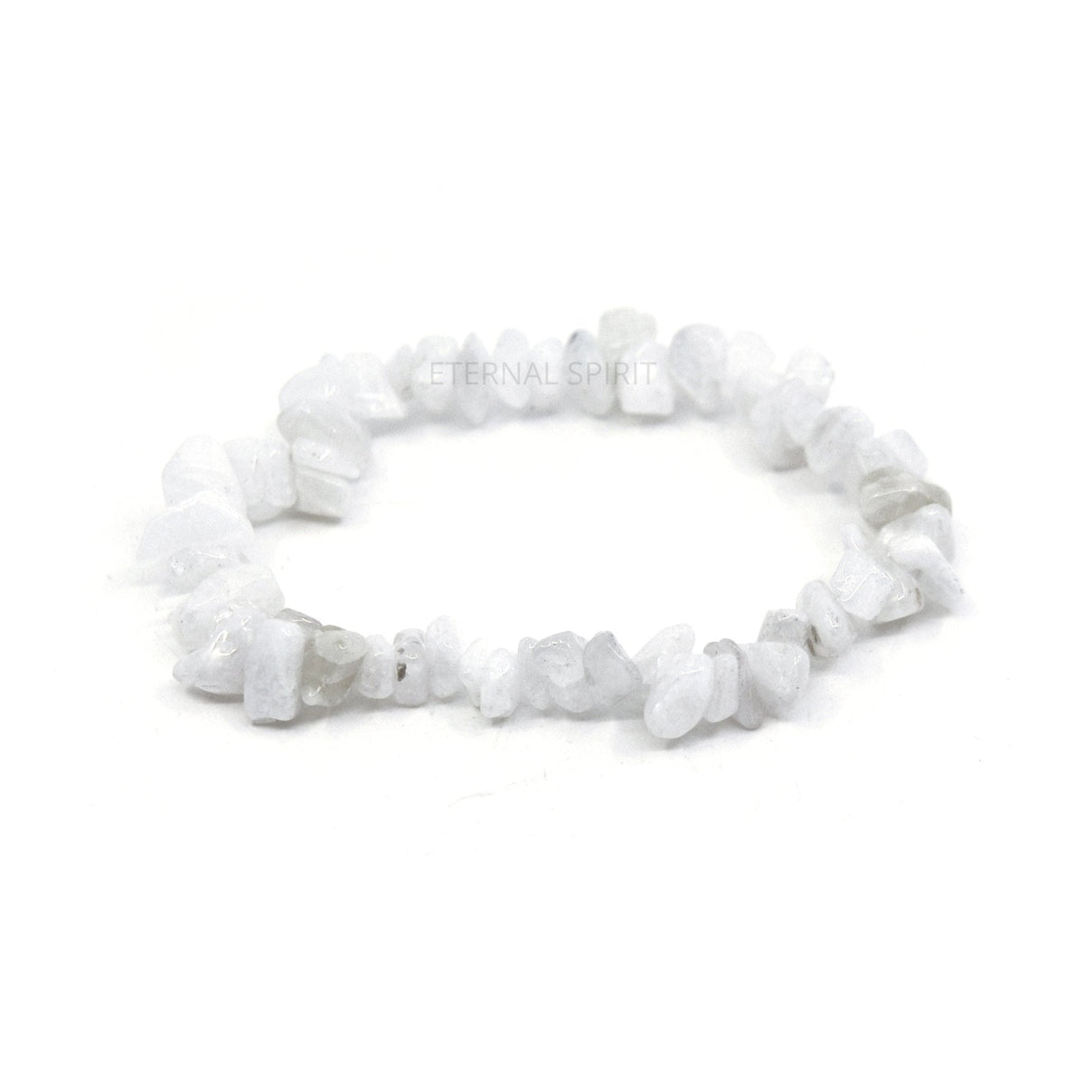 natural Moonstone (Rainbow) crystal chip bracelet with raw stone texture — Eternal Spirit