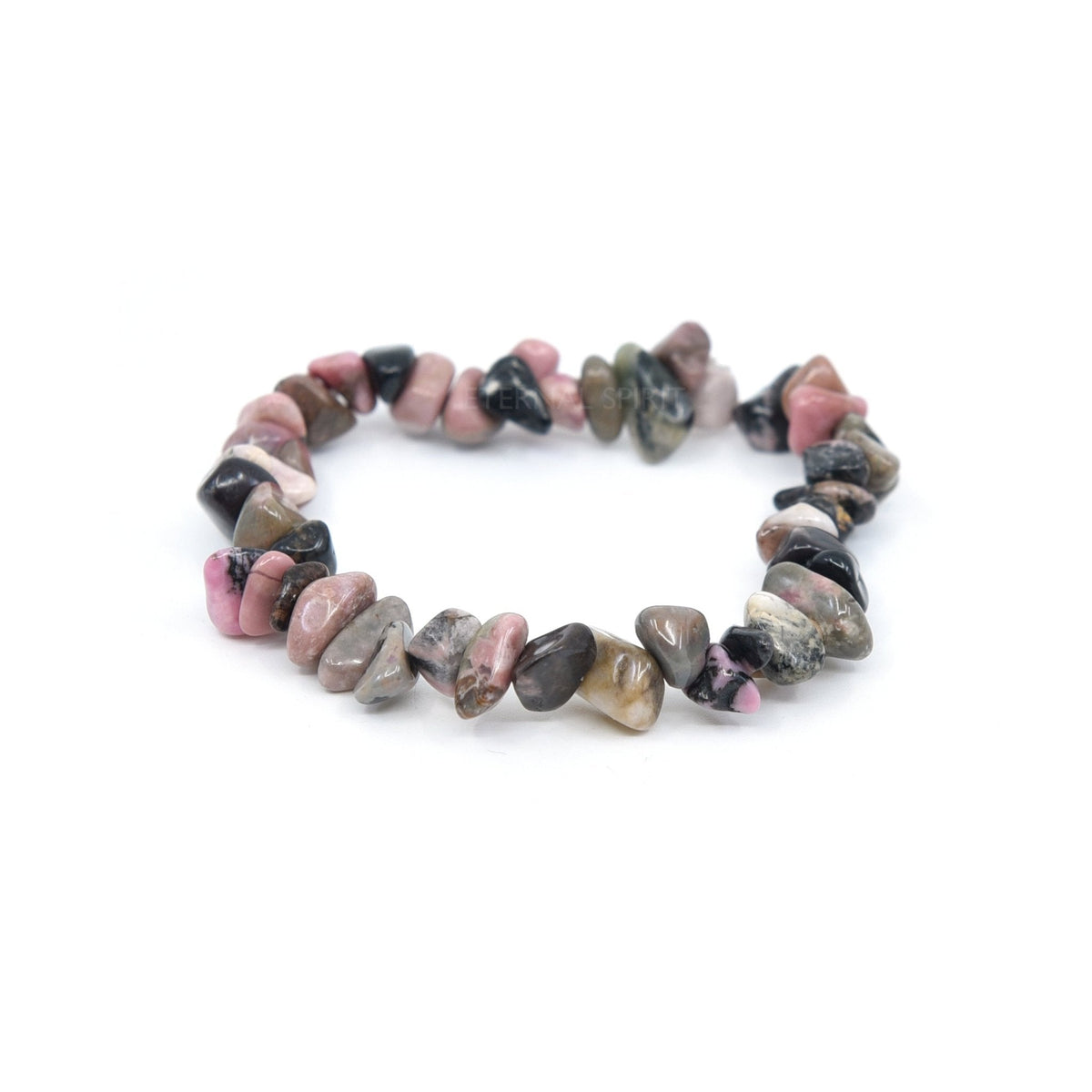 natural Rhodonite crystal chip bracelet with raw stone texture — Eternal Spirit