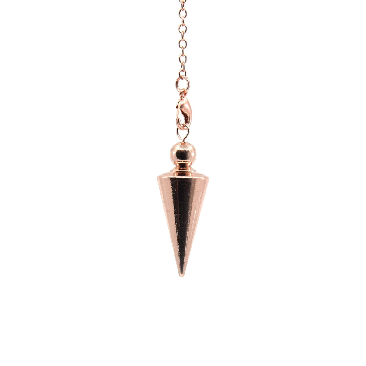 Warm Polished Copper metal cone pendulum on silver chain (metals p2) — Eternal Spirit