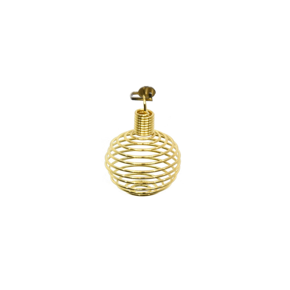 Gold metal crystal cage necklace, handcrafted wirework — Eternal Spirit