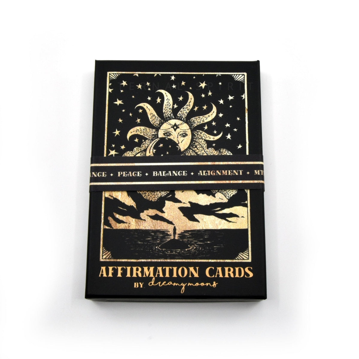 Sample Dreamy Moons affirmation card with mystical moon artwork — Eternal Spirit