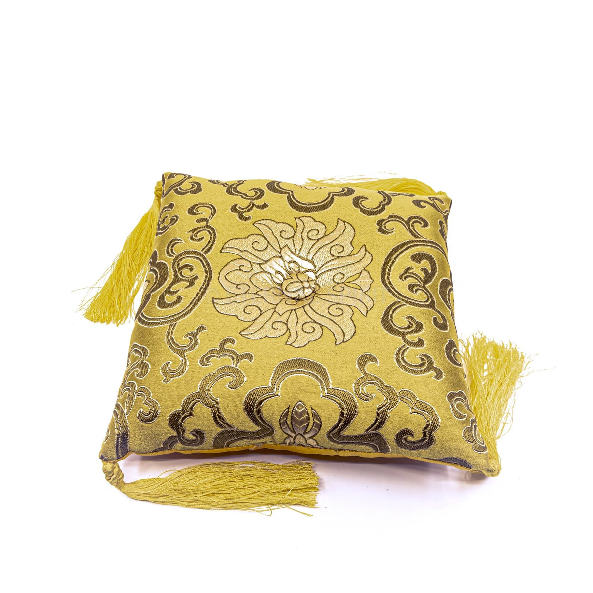 Orange 15cm singing bowl cushion, soft padded support — Eternal Spirit