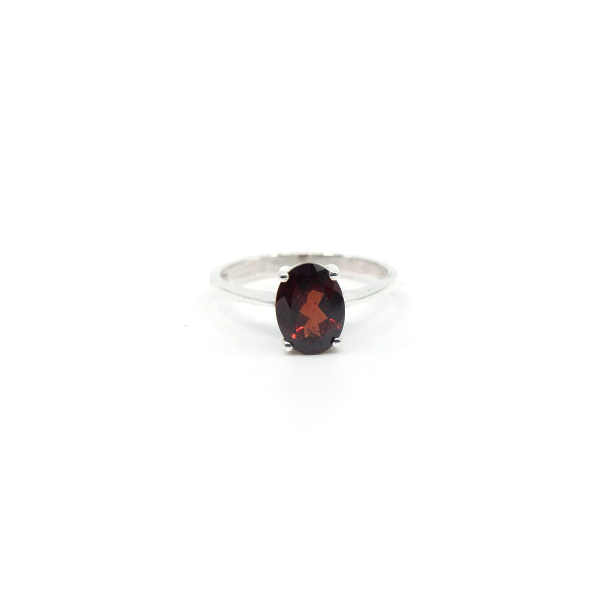 deep crimson Garnet crystal ring viewed from above, size I #R199 — Eternal Spirit