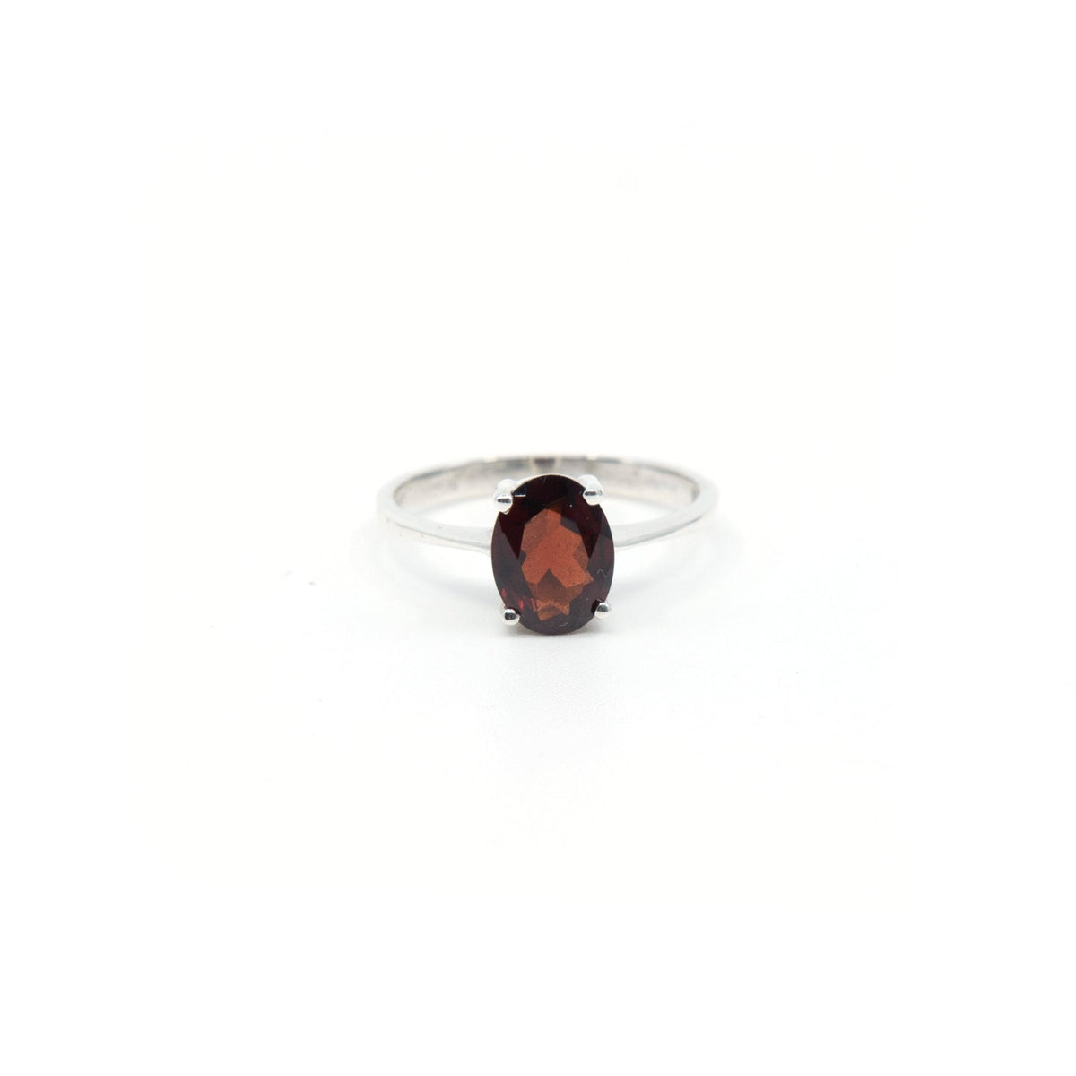 deep crimson Garnet crystal ring viewed from above, size J/K #R200 — Eternal Spirit