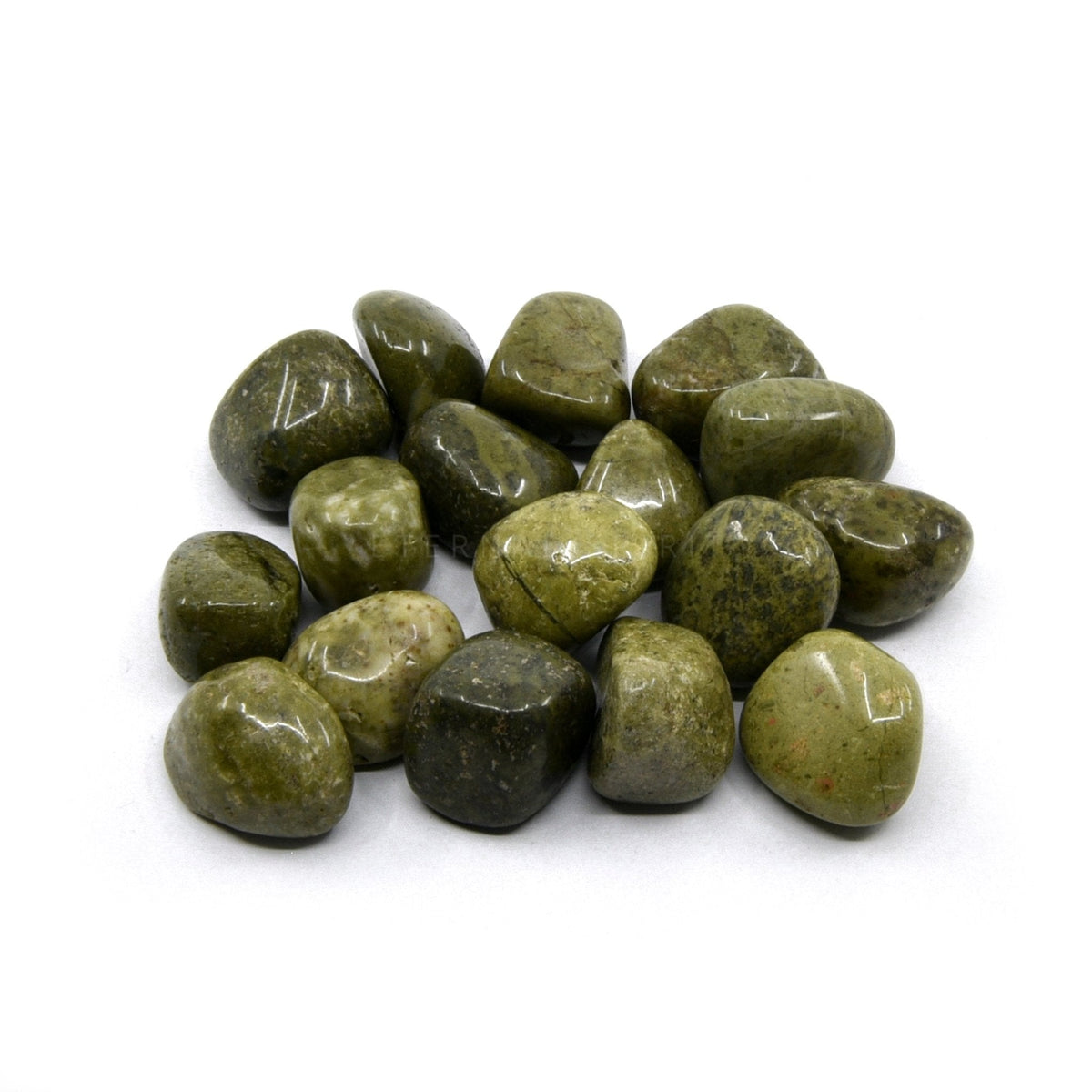 collection of polished Epidote tumble stones — Eternal Spirit