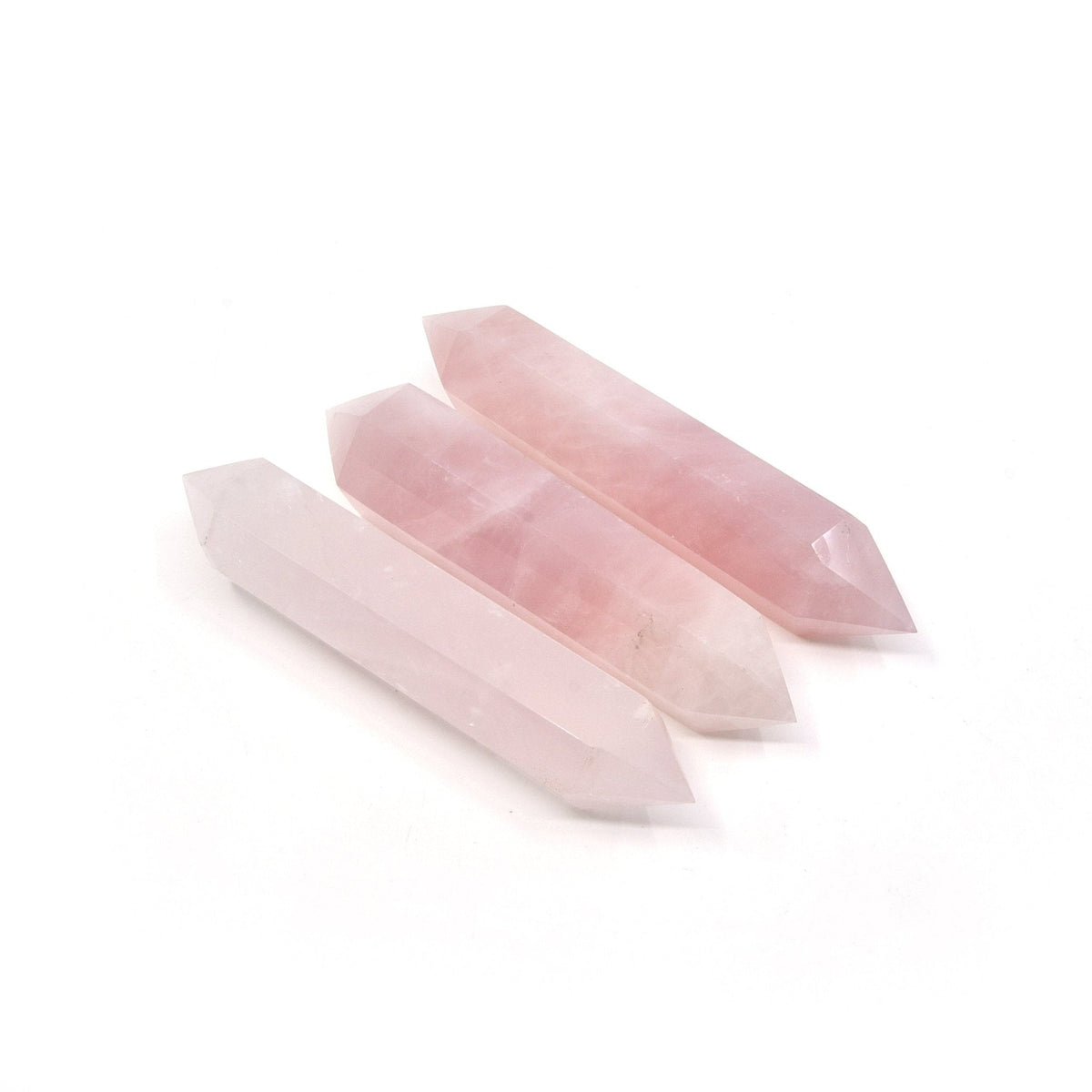 gentle pink Rose Quartz double-terminated point, showcasing natural beauty — Eternal Spirit