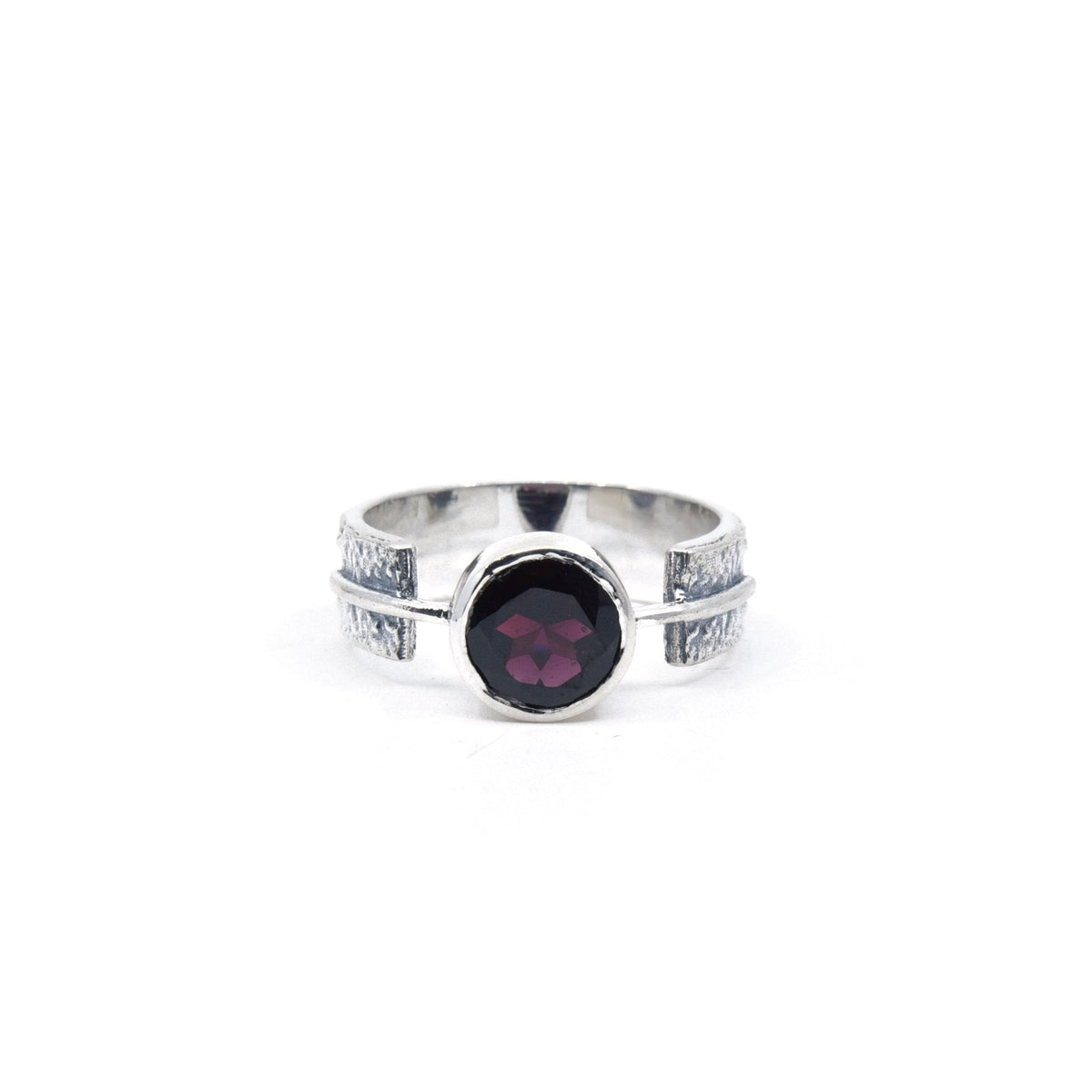 deep crimson Garnet crystal ring viewed from above, size R #R498 — Eternal Spirit