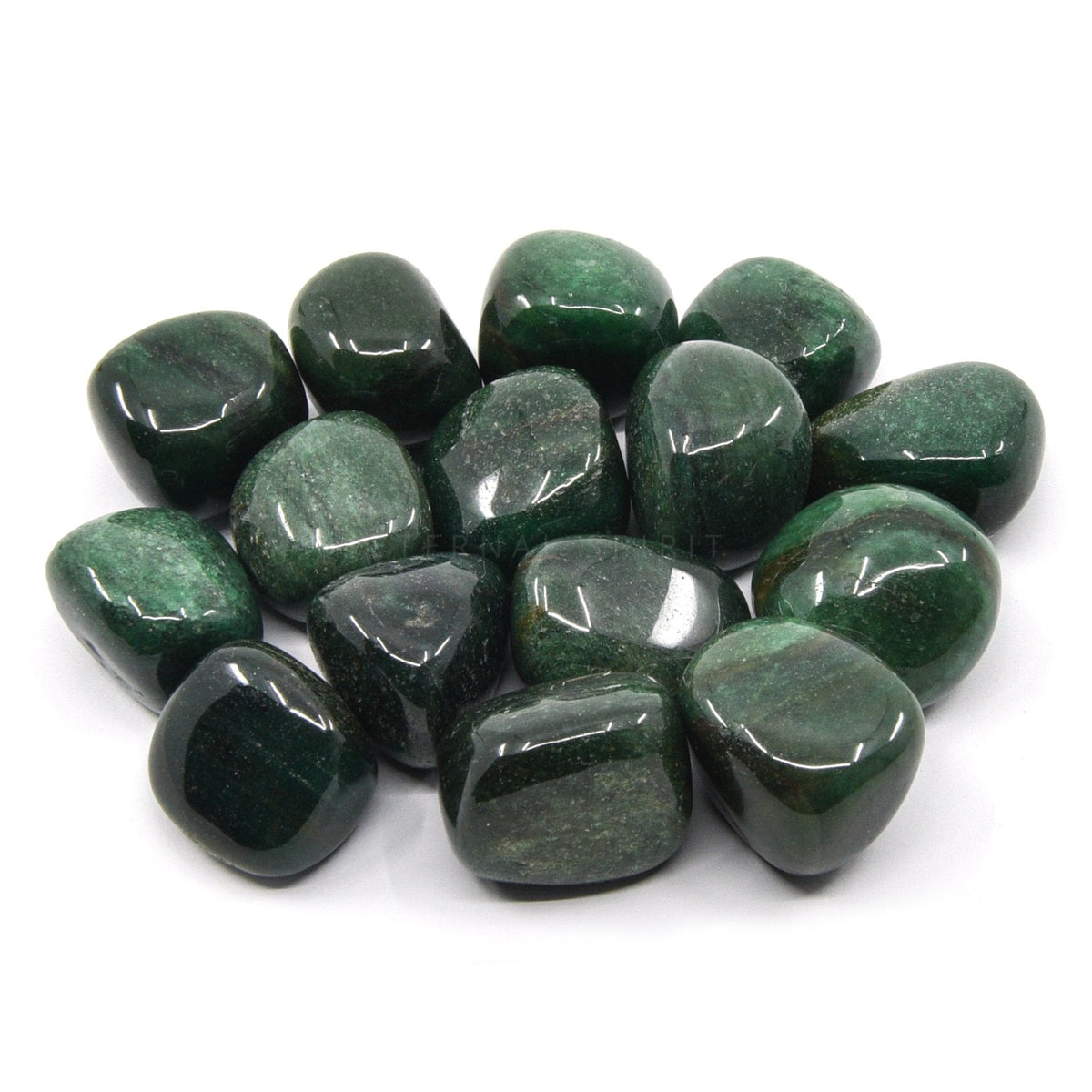 collection of polished Fuchsite tumble stones — Eternal Spirit