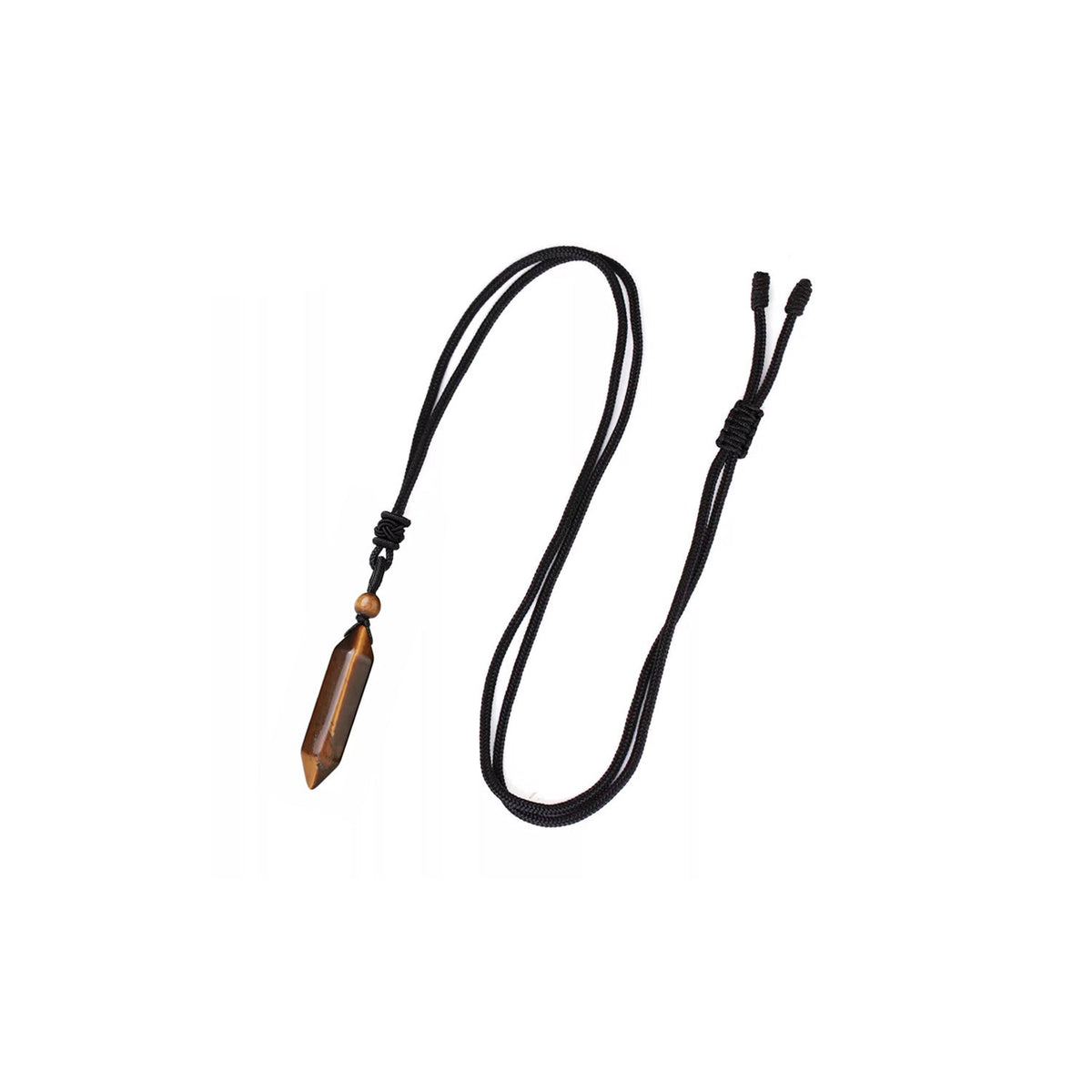 double terminated Tiger Eye (Yellow) necklace, close-up of natural stone texture — Eternal Spirit